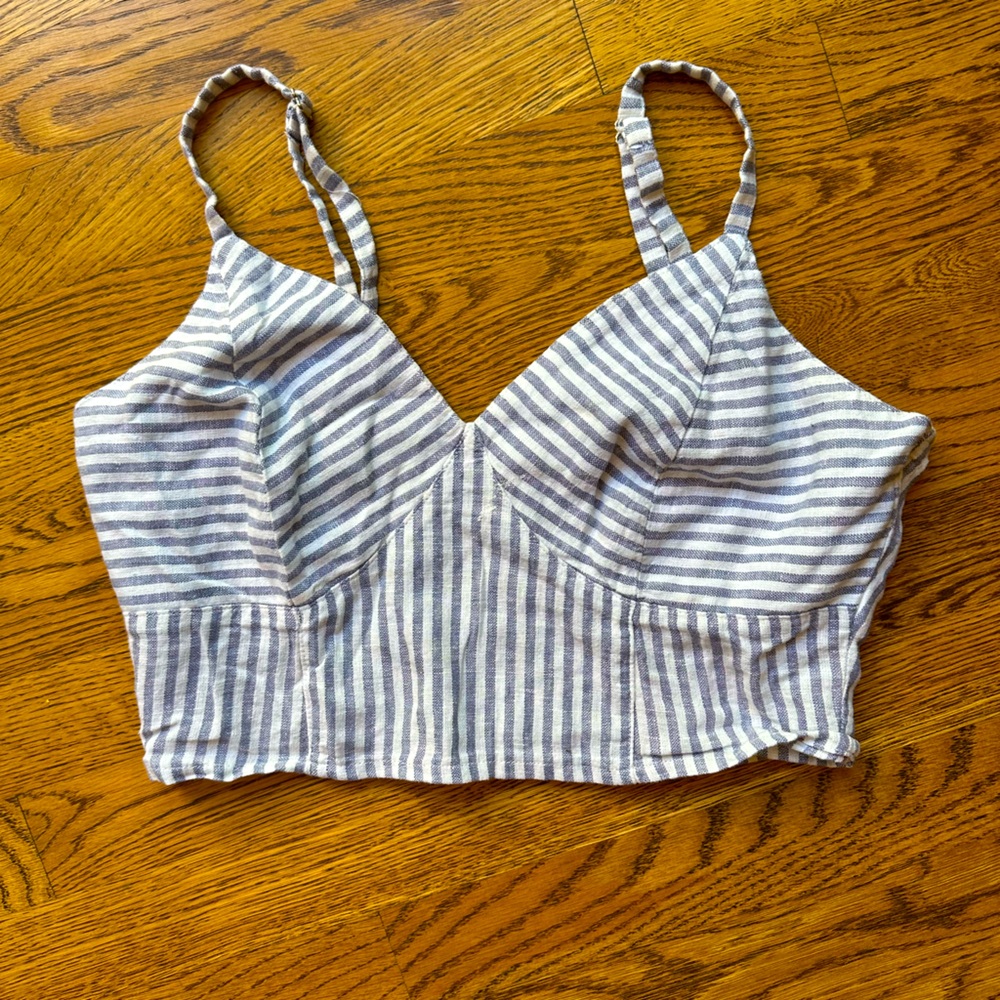 Striped cropped tank top